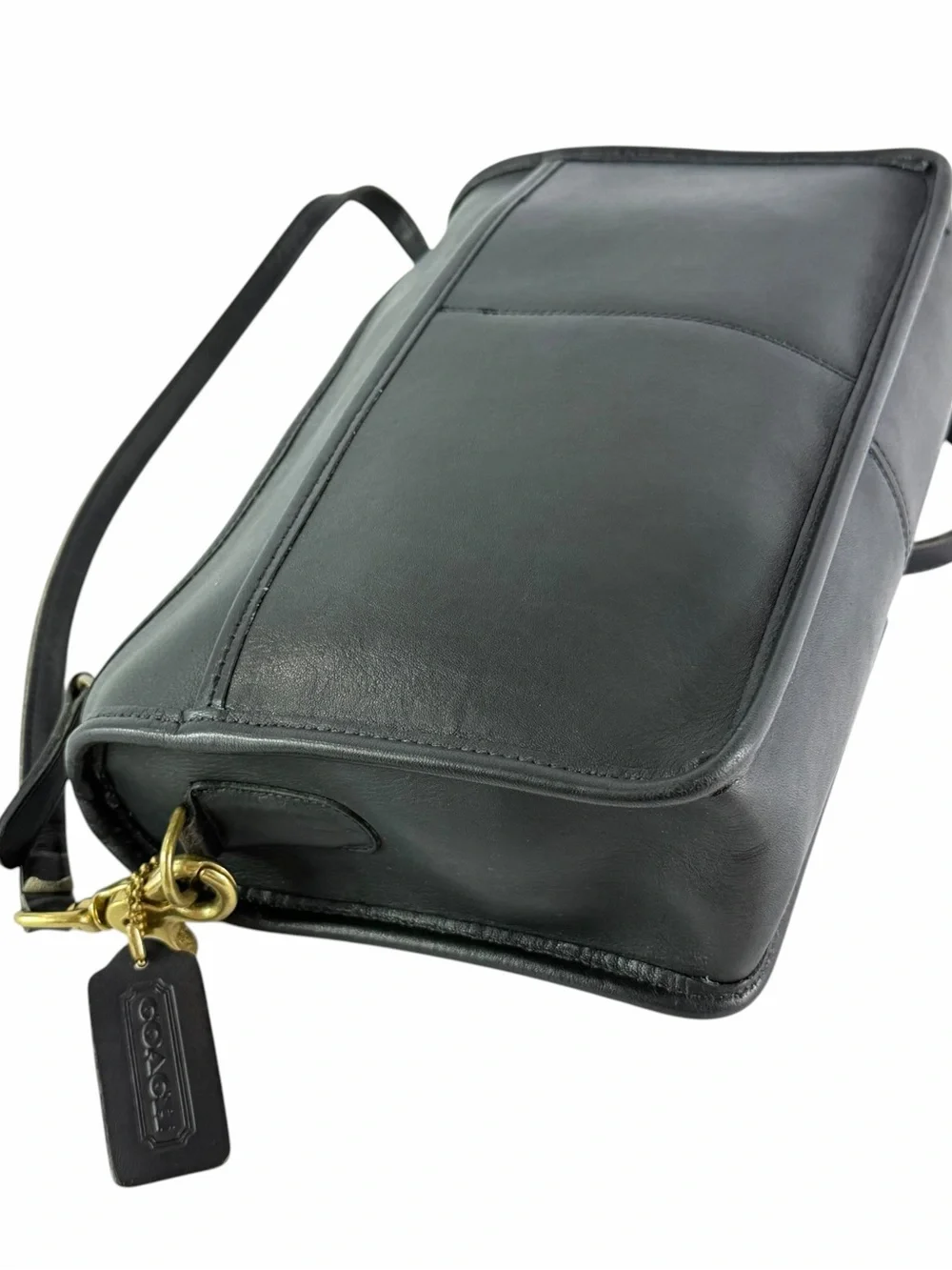 80's COACH Vintage Companion Black Leather Crossbody Made in The United States